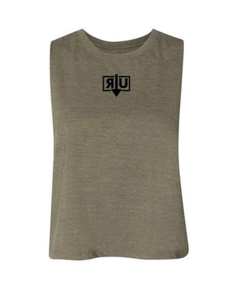 Women's Army Green Cropped Tank